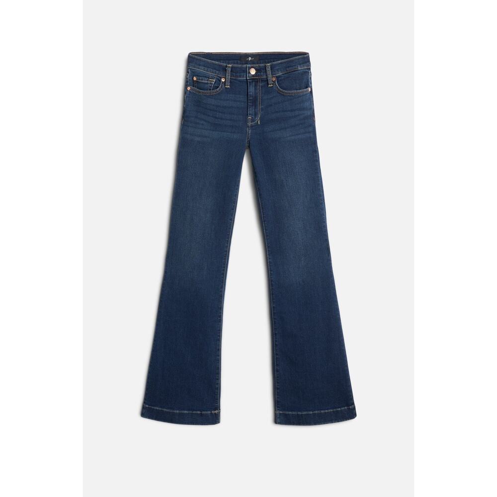 7 FOR ALL MANKIND Dojo Jeans Lake Blue Mid Rise Flare Trouser 26 Like New